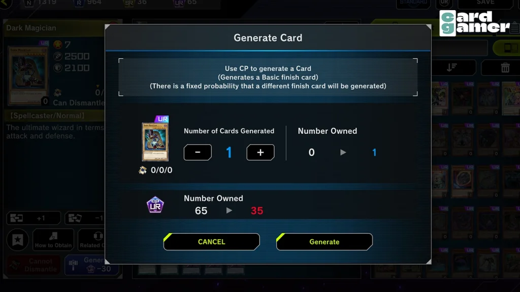 generate card yugioh mastr duel