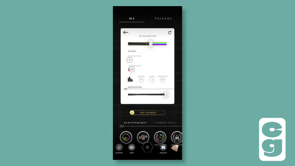 Achroma App - Profile Screenshot