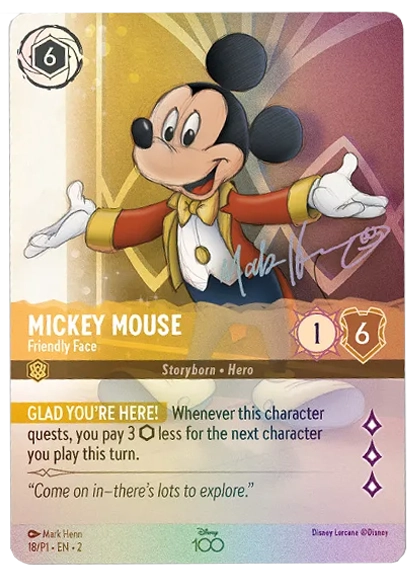 mickey mouse friendly face disney lorcana disney100