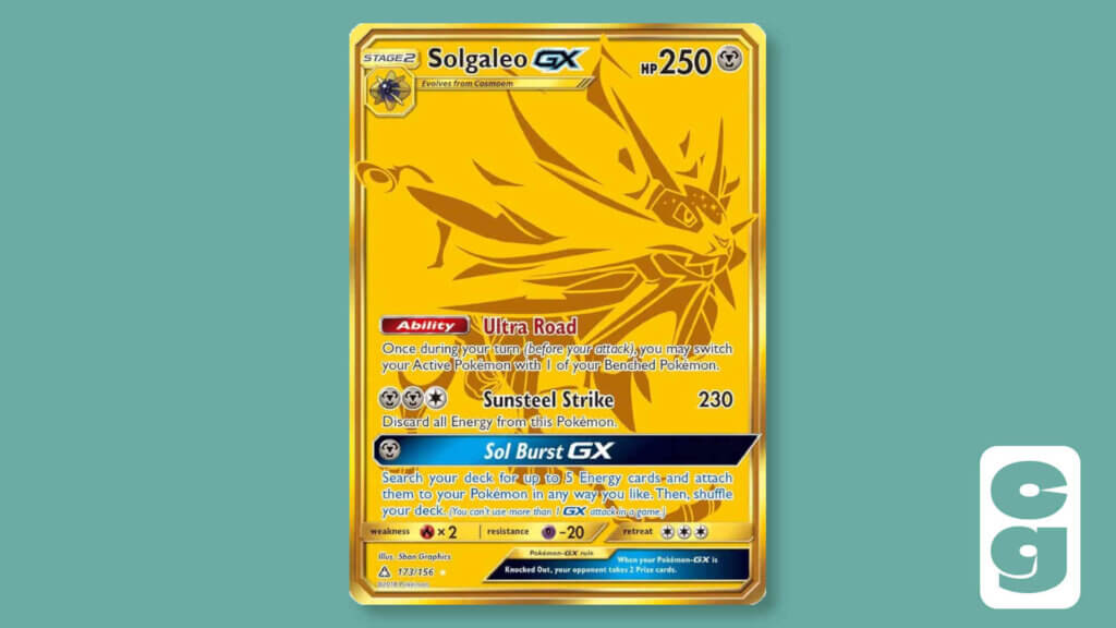 Pokemon Gold Card - Solgaleo GX