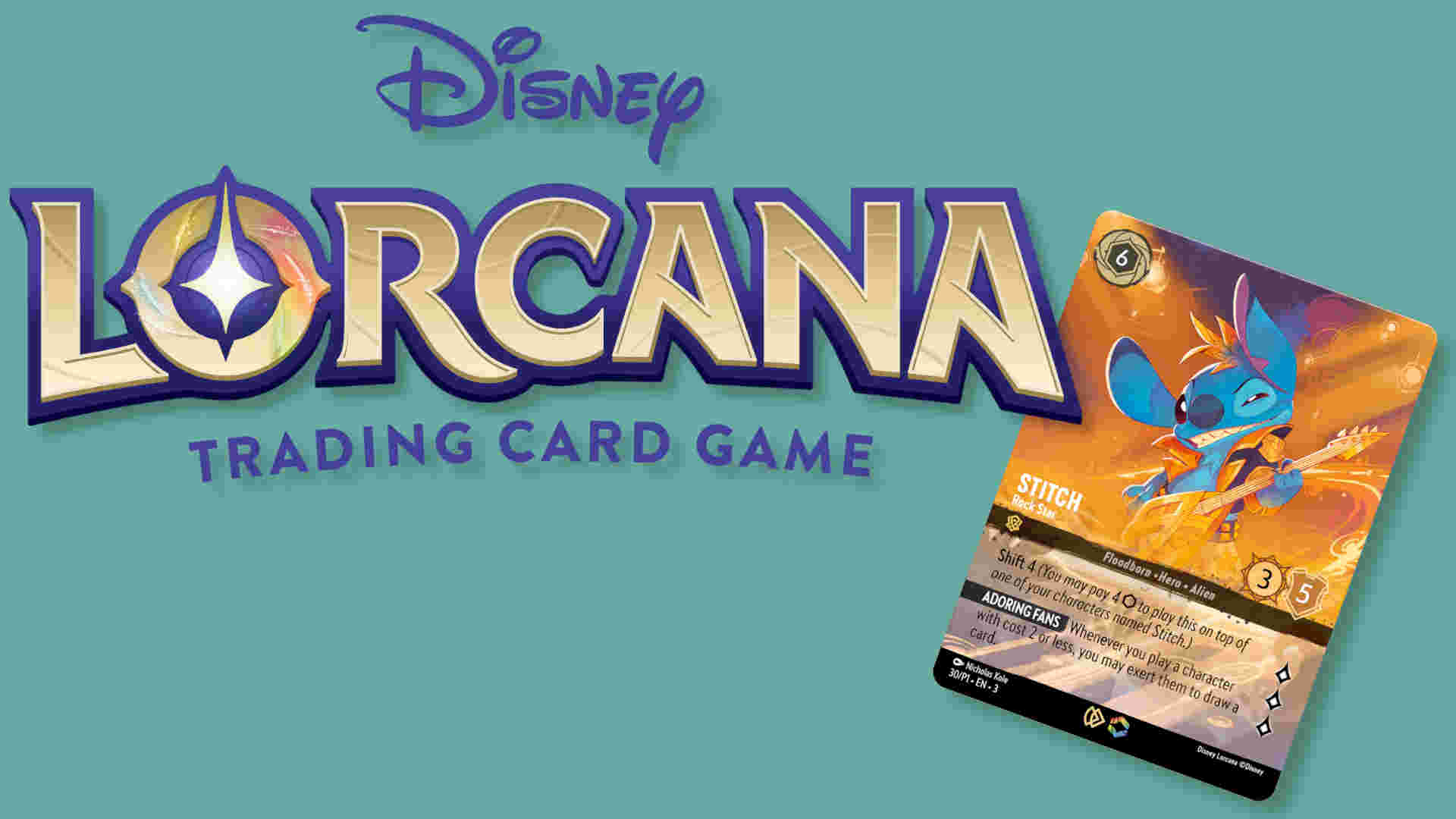 Lorcana Stitch Prize Card and Logo