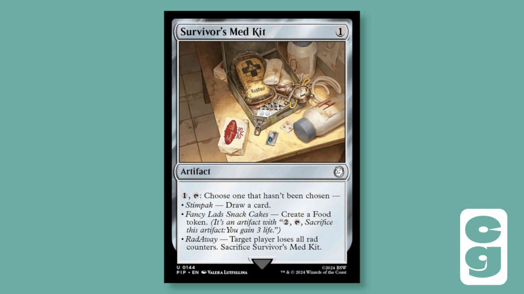 Survivor's Med Kit card from the Magic the Gathering Fallout set