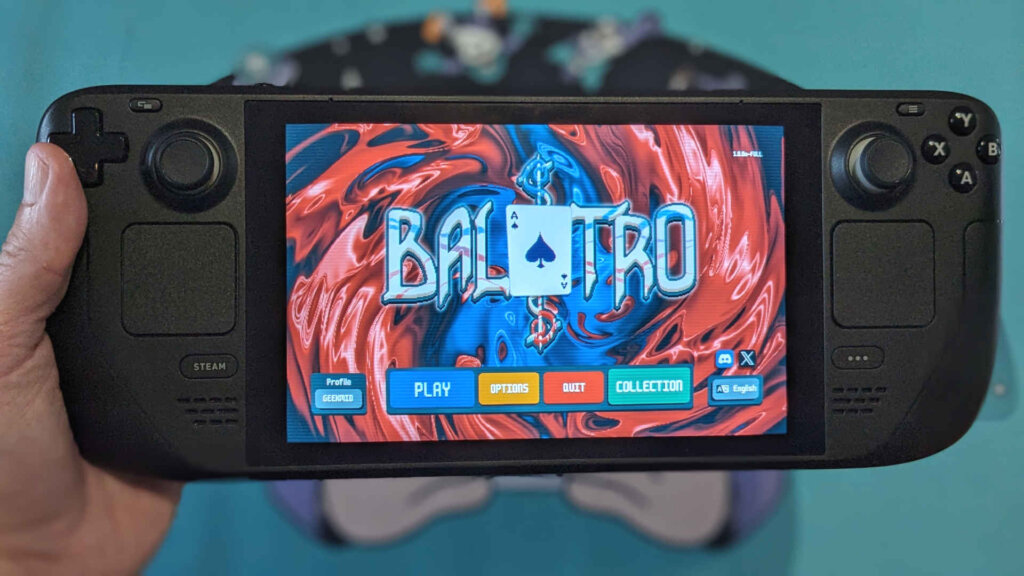 Balatro Steam Deck Menu Screen