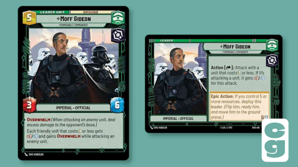 Star Wars Unlimited Shadows of the Galaxy Moff Gideon Leader Card