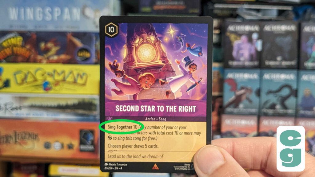 Lorcana Sing Together Keyword on the 'Second Star to the Right' card