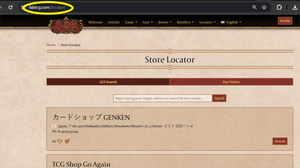 FAB Store Locator Page