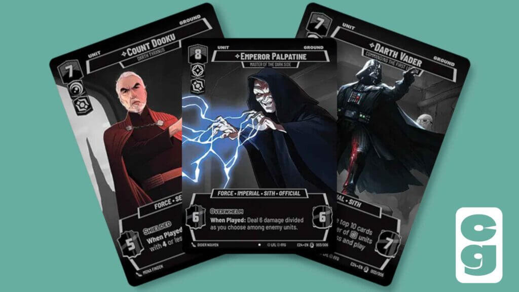 Star Wars Unlimited Dooku, Palpatine and Vader Con Exclusive Cards
