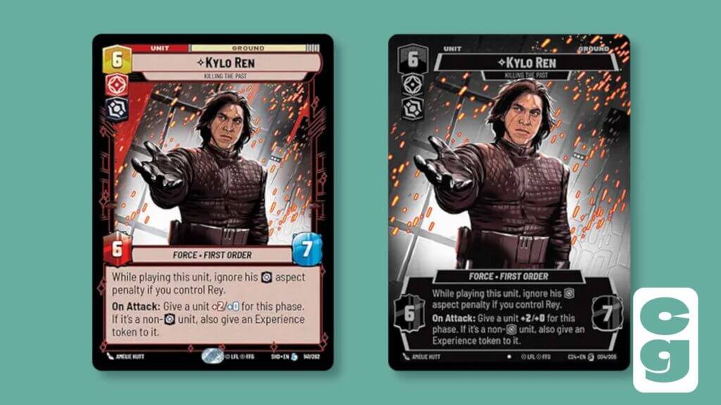 Star Wars Unlimited Kylo Ren Card Comparison