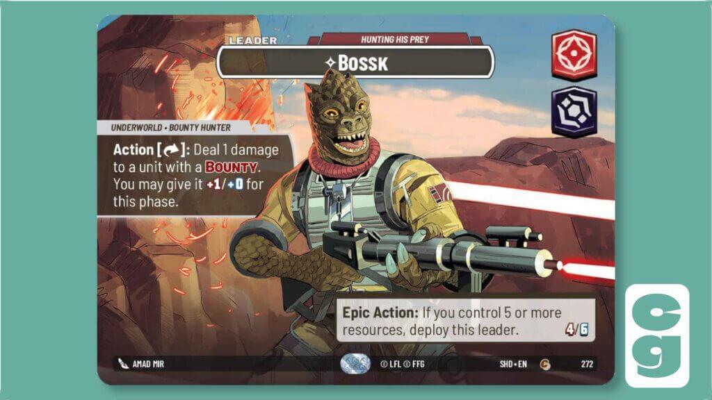 SWU Shadows of the Galaxy Showcase Bossk - Leader Side