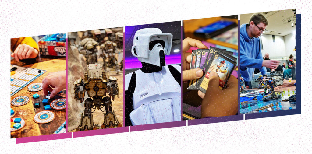 Beachhead Gaming events: board games, miniatures games, cosplay and card games are shown.