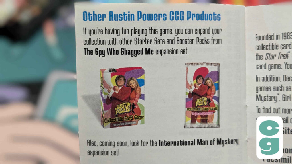 Austin Powers rules page, promising that the International Man of Mystery Set was coming soon