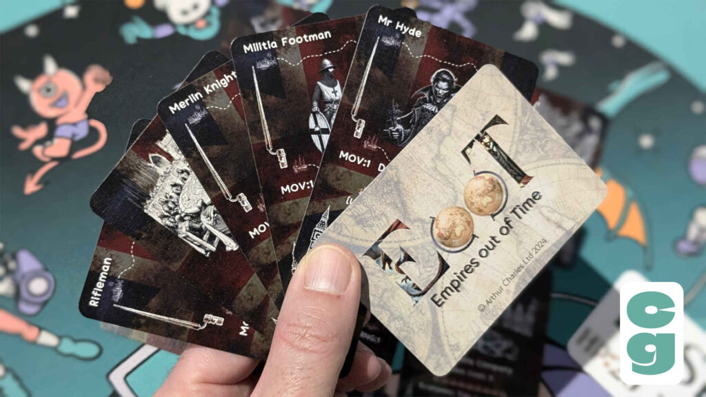 A hand of cards from the game Empires Out of Time