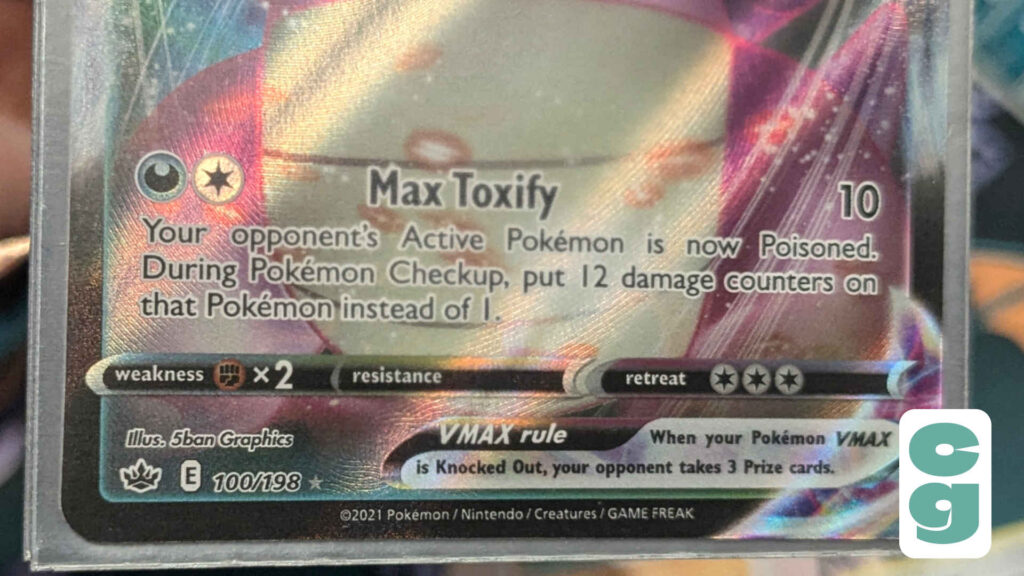 A card showing a non-standard Poison attack on a Pokemon card.