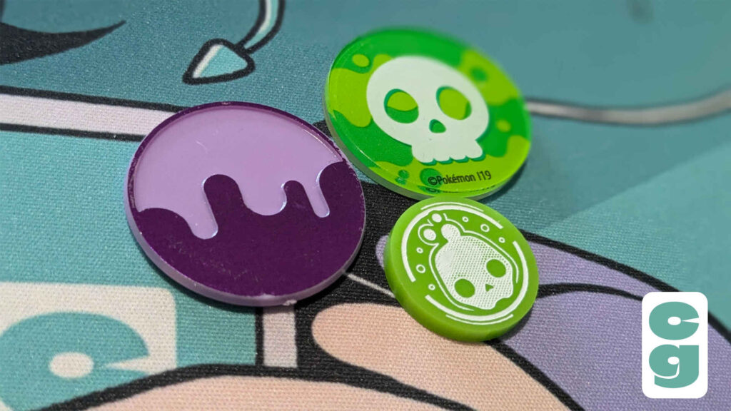 A selection of Pokemon Poison counters.