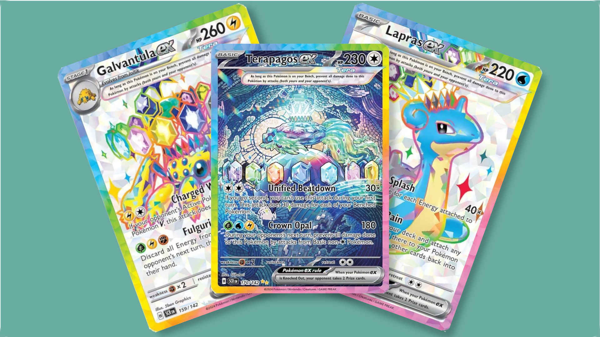 Three Stellar Pokemon Cards Fanned Out