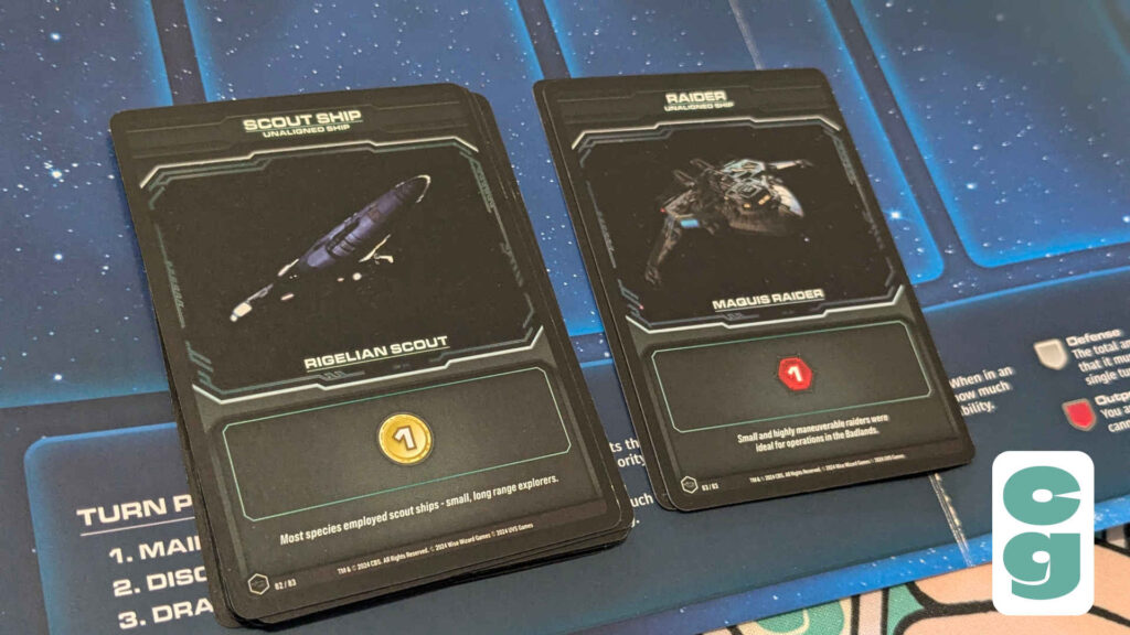 Star Trek Star Realms Scout and Raider Ship Cards