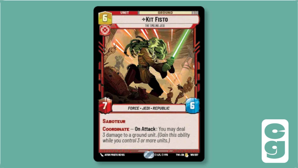 The Kit Fisto card from Star Wars Unlimited