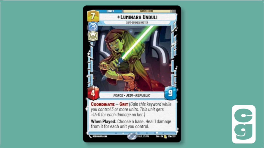 The Luminara Unduli card from Star Wars Unlimited