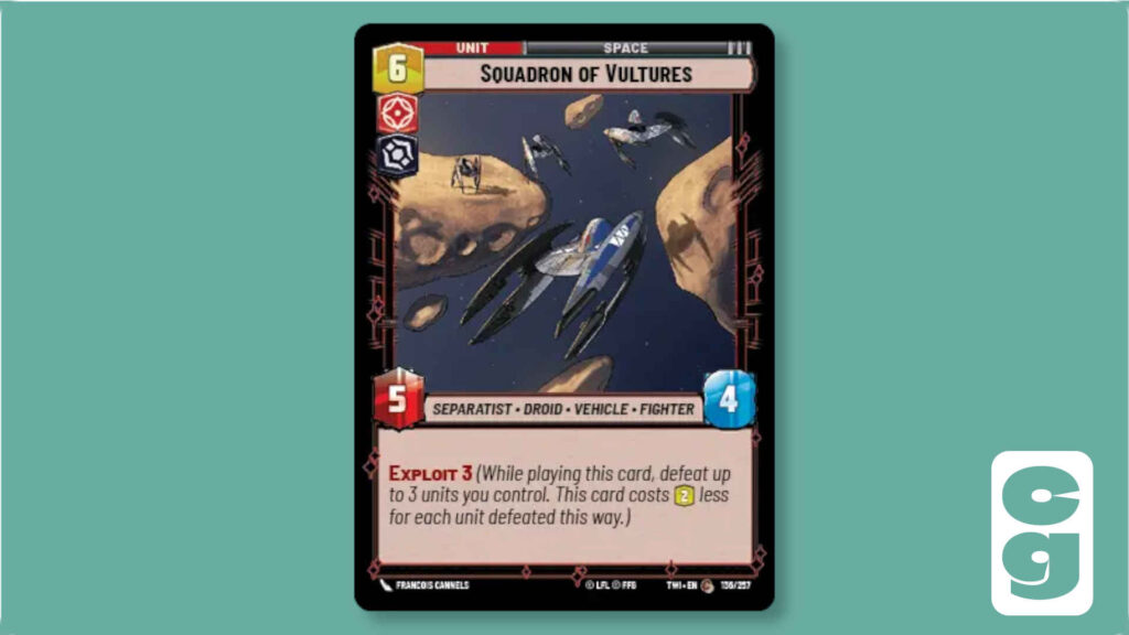 The Squadron of Vultures card from Star Wars Unlimited