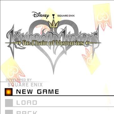 The title screen for Kingdom Hearts: Re:Chain of Memories. Credit: Disney Interactive and Square Enix