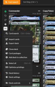 Archidekt Export