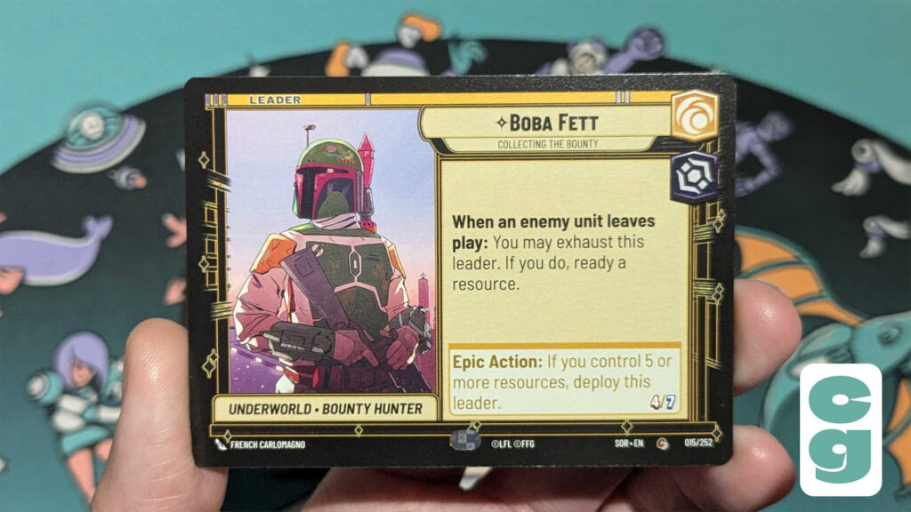 Star Wars Unlimited Boba Fett card Leader Side