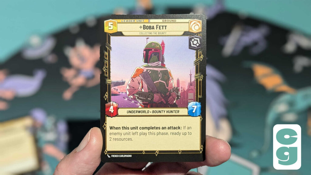 Boba Fett Star Wars Unlimited card on its Unit side