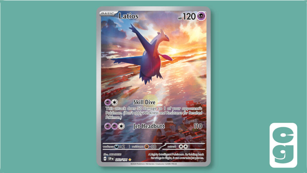 The Pokémon TCG card Latios, in its Illustration Rare variant