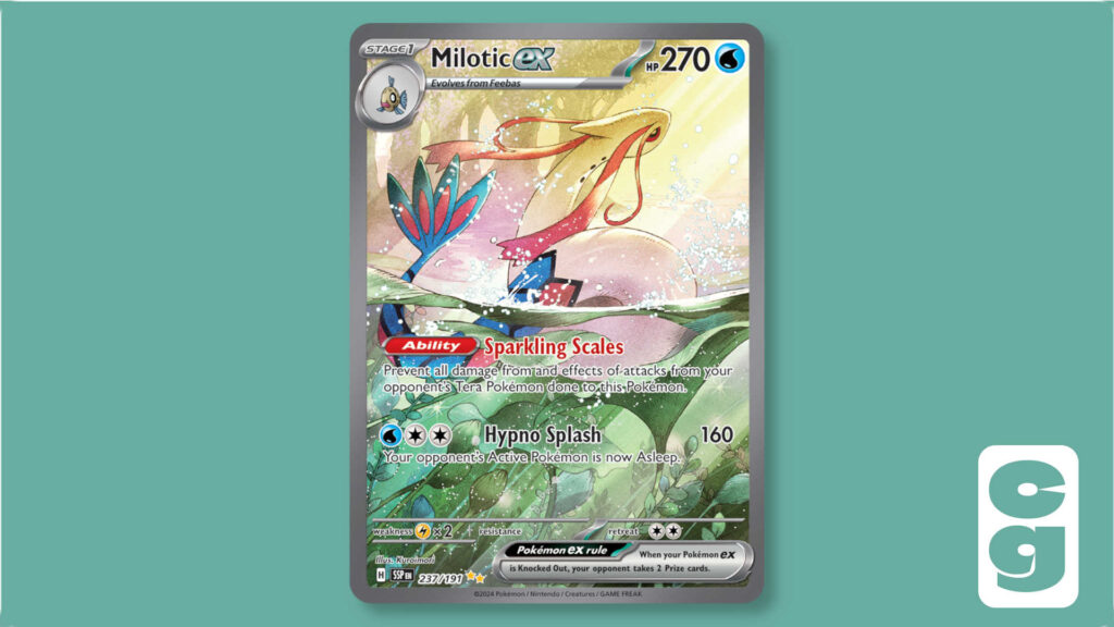 The Pokémon TCG card Milotic ex, in its Special Illustration Rare variant