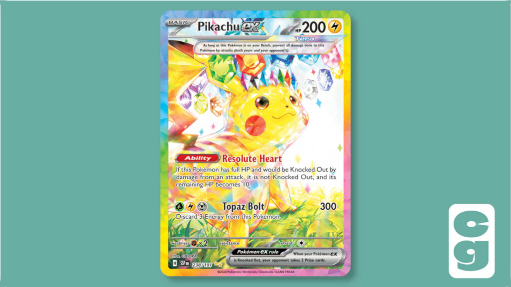 The Pokémon TCG card Pikachu ex, in its Special Illustration Rare variant