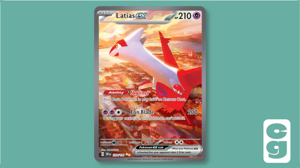 The Pokémon TCG card Latias ex, in its Illustration Rare variant