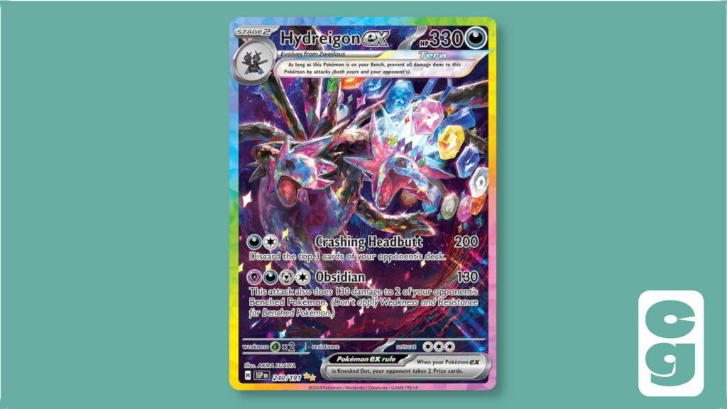 The Pokémon TCG card Hydreigon ex, in its Special Illustration Rare variant