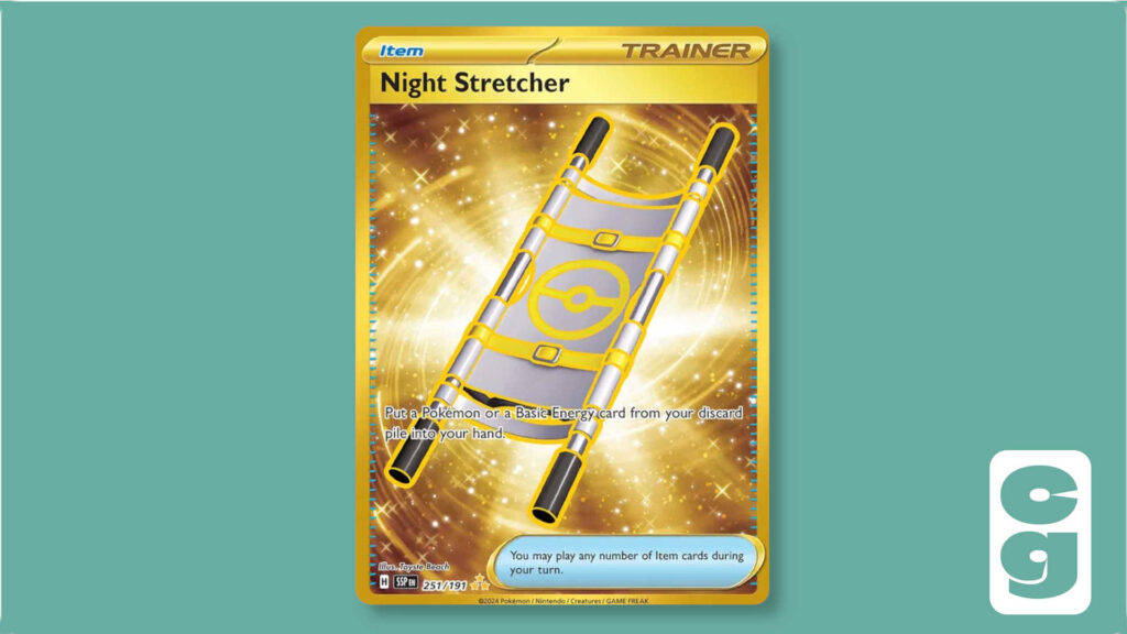 The Pokémon TCG card Night Stretcher, in its Hyper Rare variant