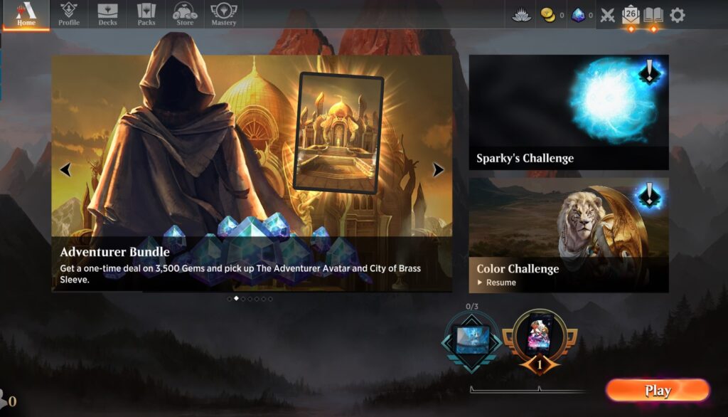 Home screen