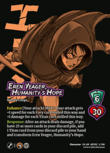 Character Card that Transforms Eren Yeager Humanity's Hope