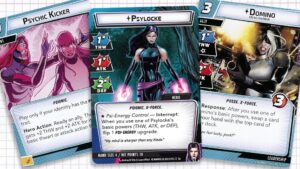 Psylocke Hero Card with Psychic Kicker and Domino.