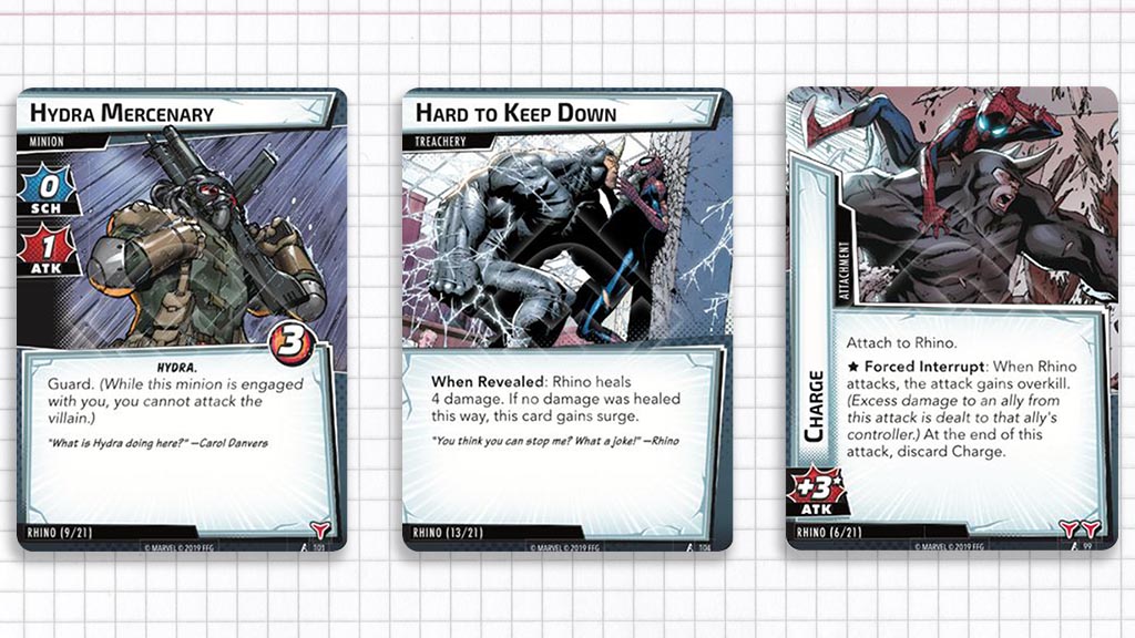 Encounter cards: Hydra Mercenary, Hard to Keep Down, and Charge