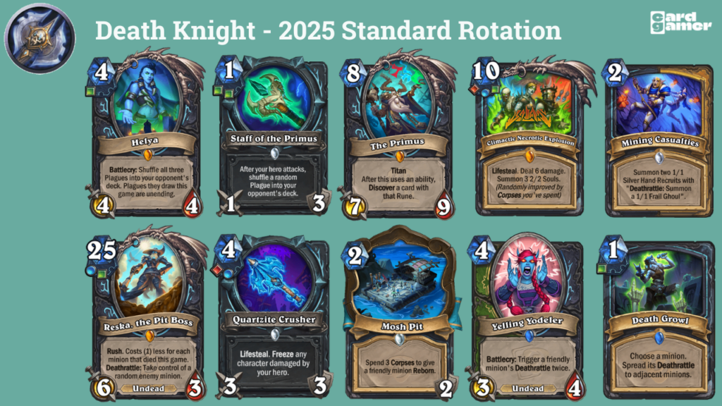 Hearthstone 2025 Standard Rotation Death Knight Key Cards