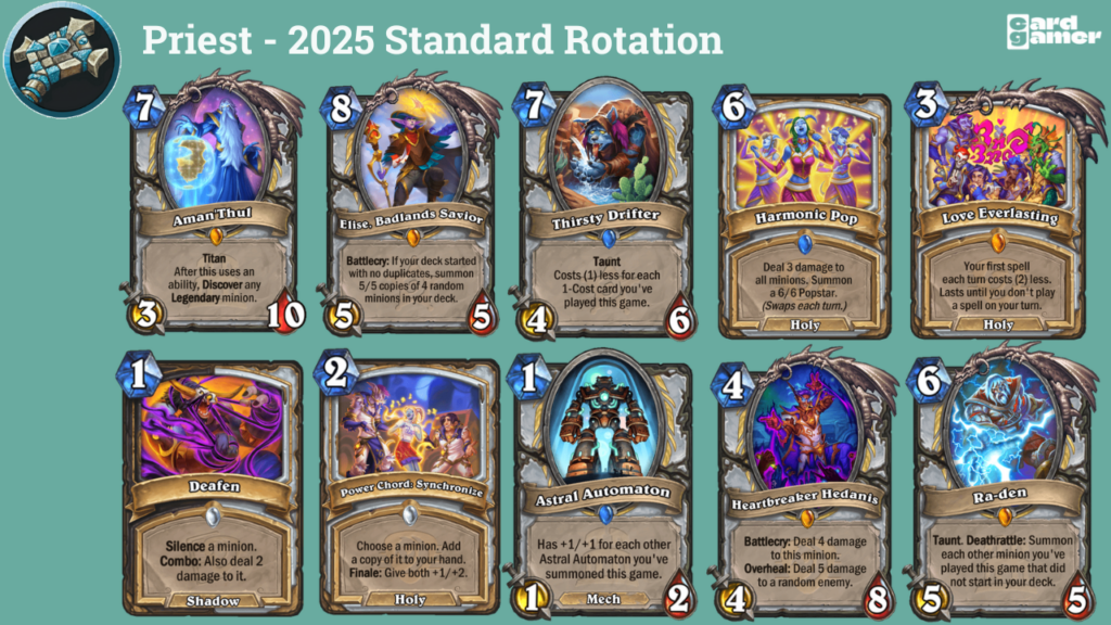 Hearthstone 2025 Standard Rotation Priest Key Cards