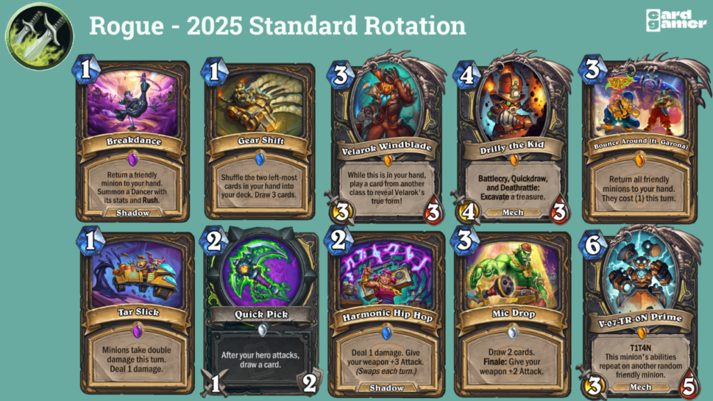 Hearthstone 2025 Standard Rotation Rogue Key Cards