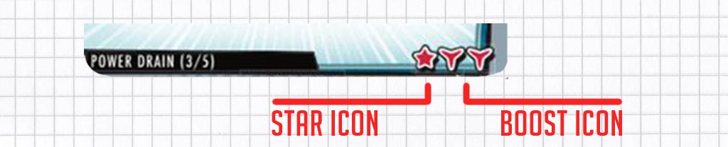 Example of the star and boost icon on encounter cards.