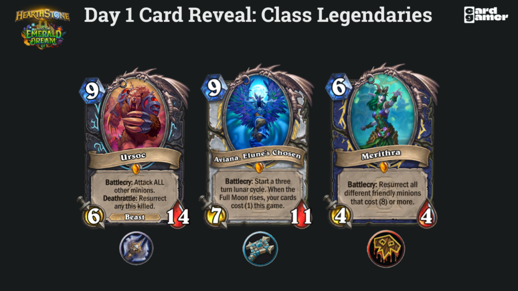 Hearthstone Into the Emerald Dream Expansion- Card Reveal (Day 1) Class Legendaries