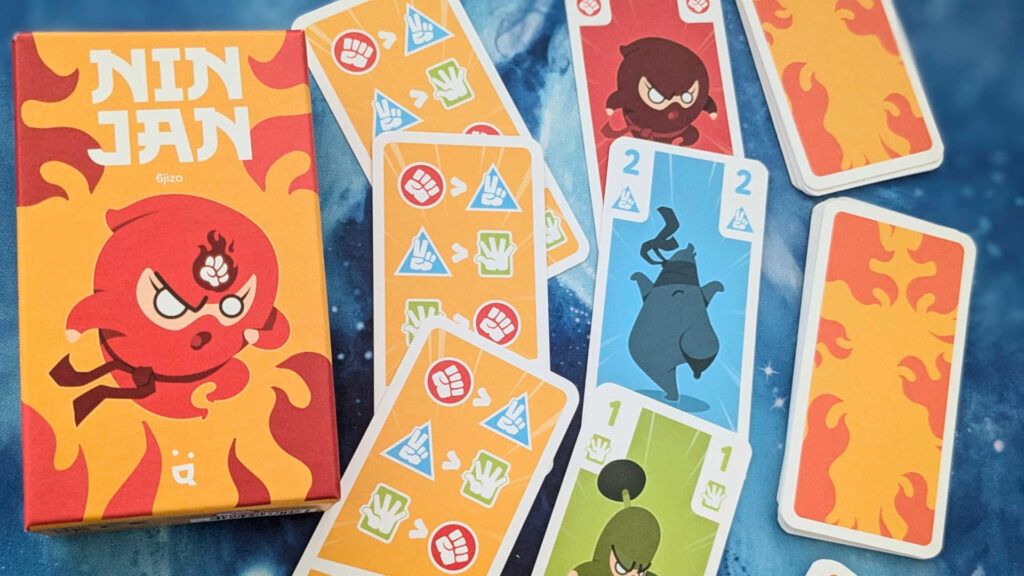 The Ninjan box and cards, including player aids