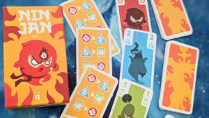 The Ninjan box and cards, including player aids