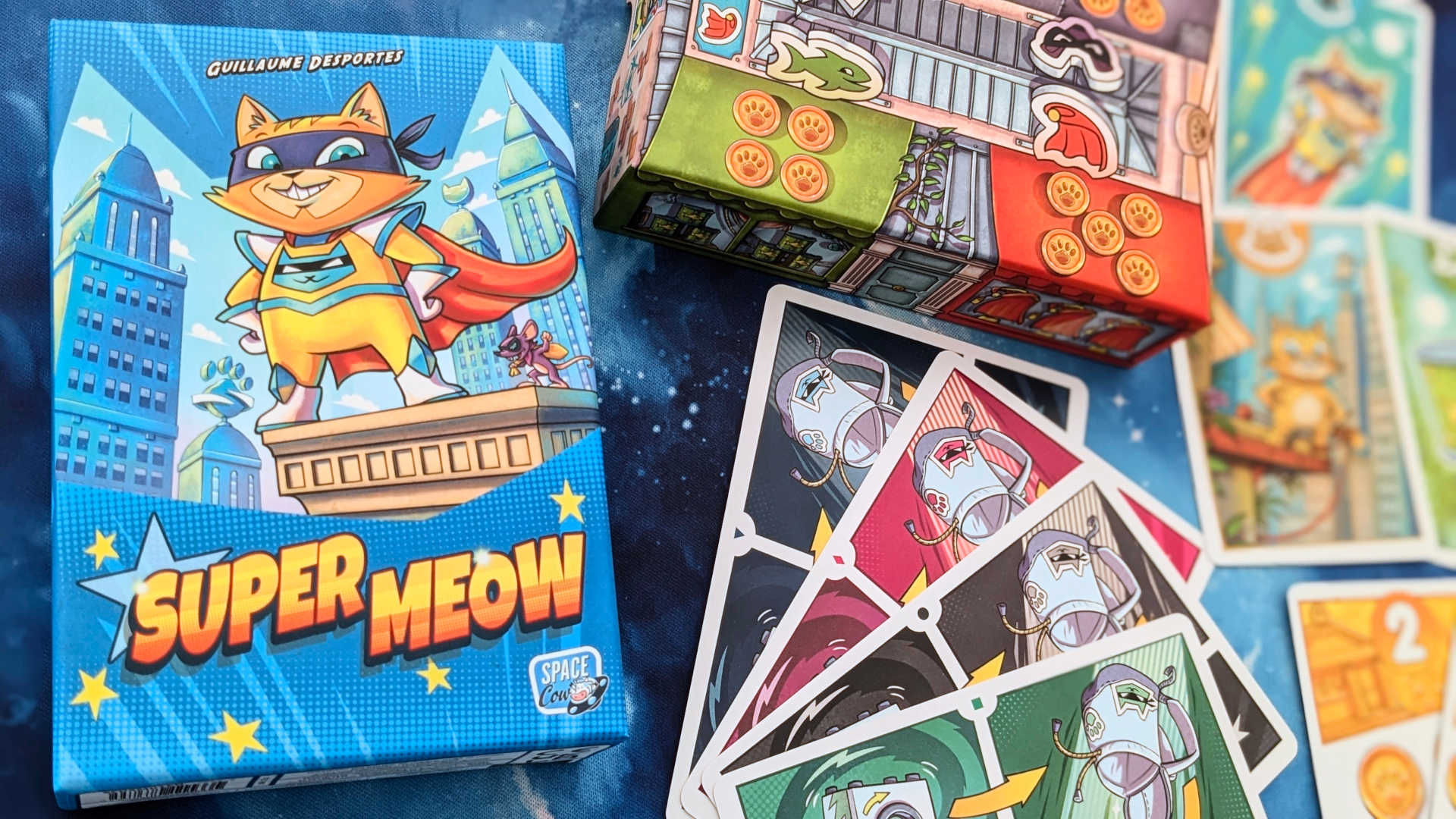 Super Meow box and cards