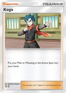 Koga, a card from Genetic Apex, the first set released for Pokémon TCG Pocket. Illustrated by Souichirou Gunjima.