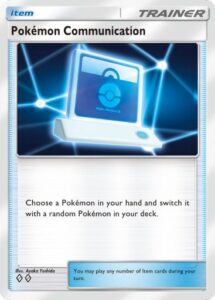 Pokémon Communication, a card from Space-Time Smackdown, a recent Pokémon TCG Pocket set. Illustrated by Ayaka Yoshida.