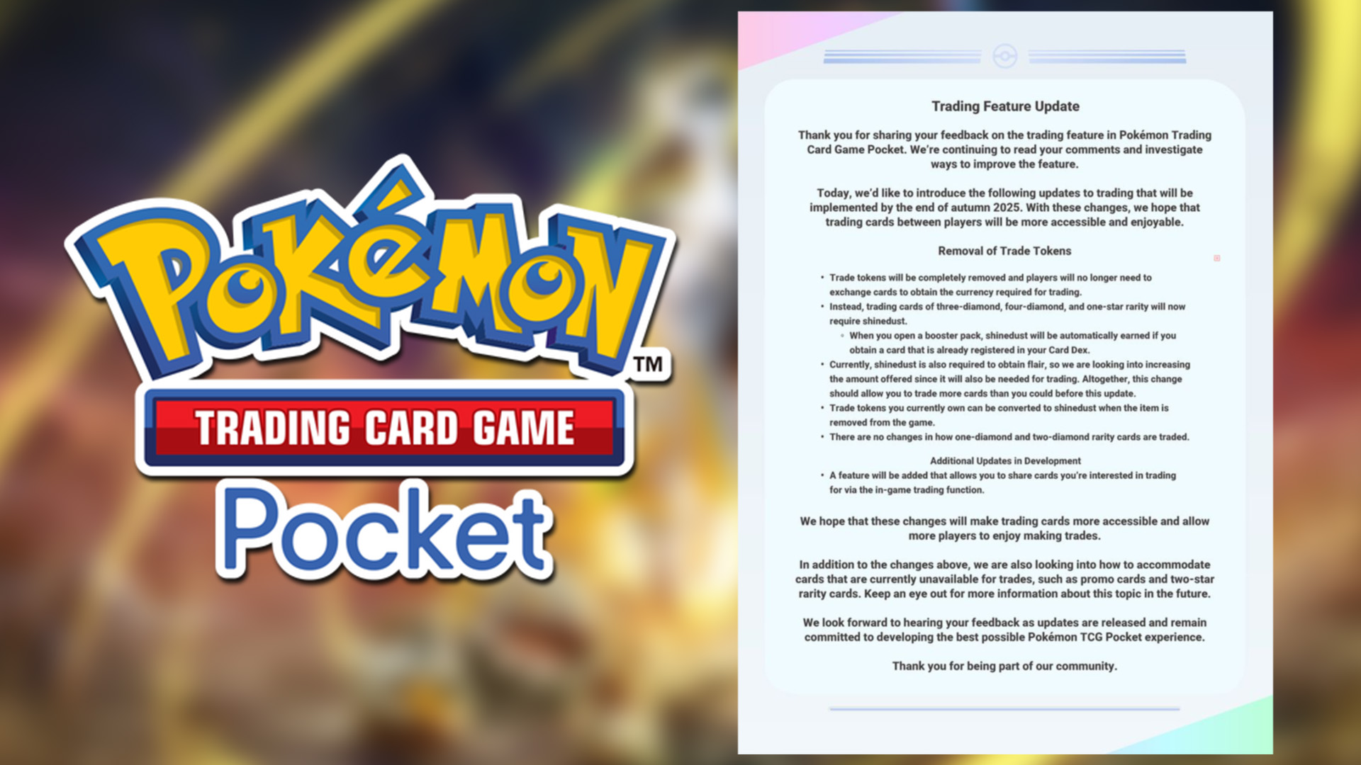 Pokémon TCG Pocket Trading Feature Overhauled