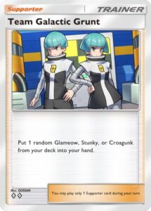 Team Galactic Grunt, a card from Space-Time Smackdown, a recent set from PTCGP. Illustrated by GOSSAN.