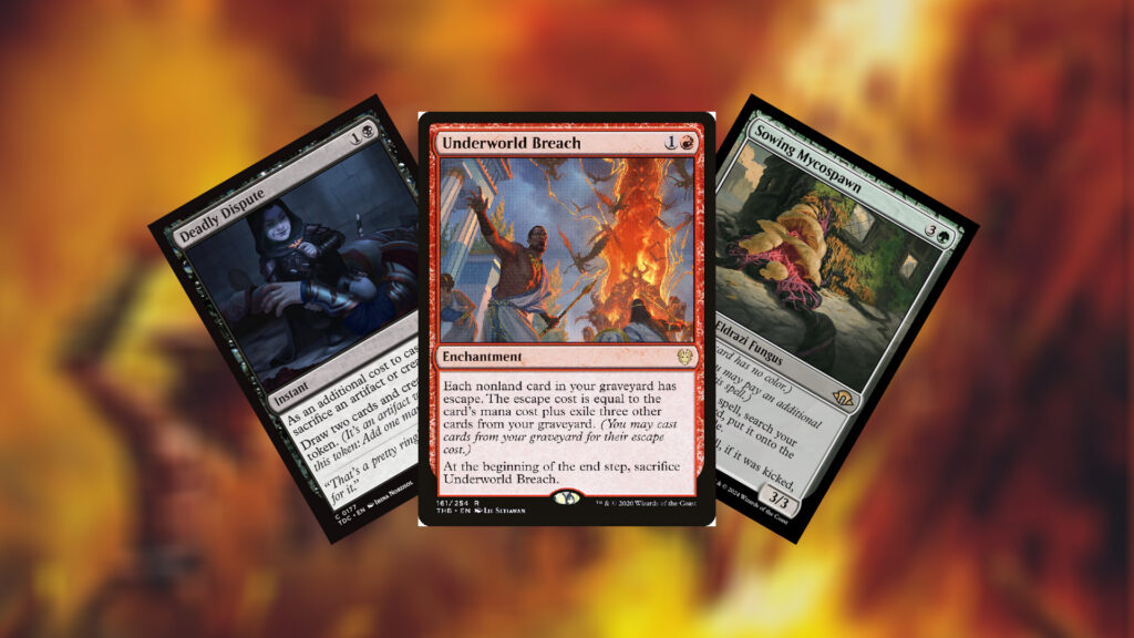 A few of the cards that were banned in multiple Magic: The Gathering formats on March 31st. Image credit: Wizards of the Coast